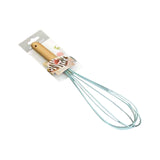 Danny Home Stainless Steel Multipurpose Whisk With Wooden Grip 30Cm-Mint Green
