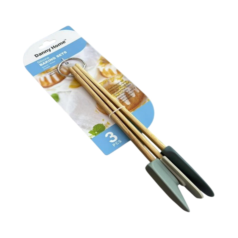 Danny Home 3Pc Silicone Spatula & Scraper Baking Set-25Cm27Cm27Cm-Multicolor