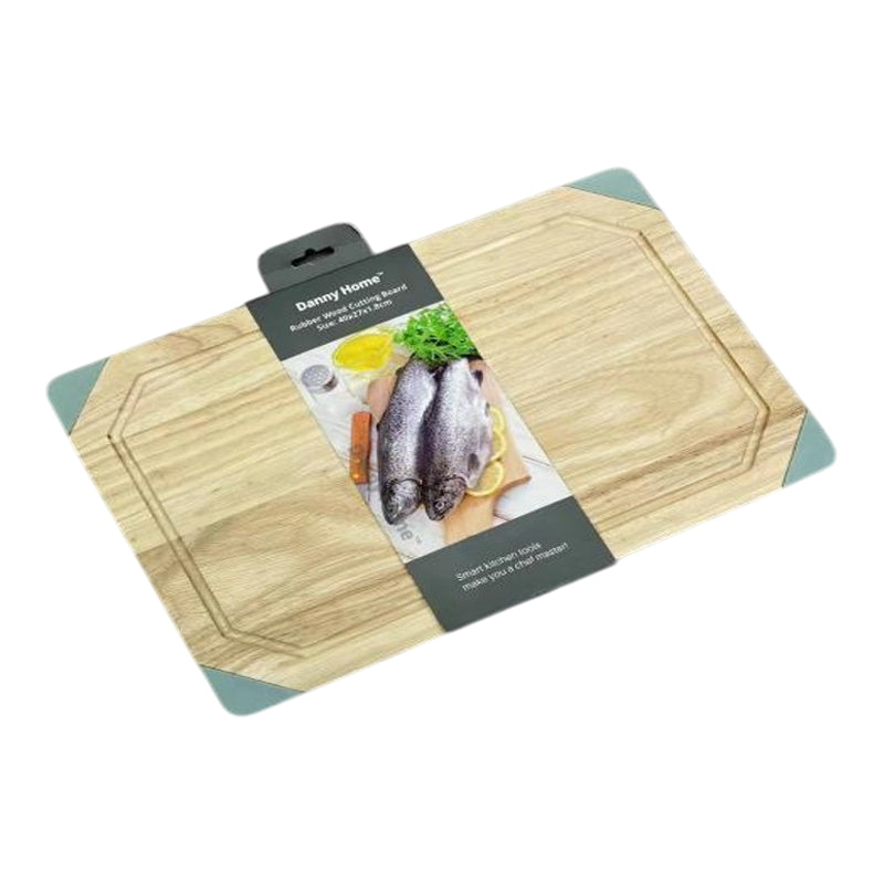 Danny Home Wooden Choping Board With Silicone Edge 40X27X1.8Cm-Wooden