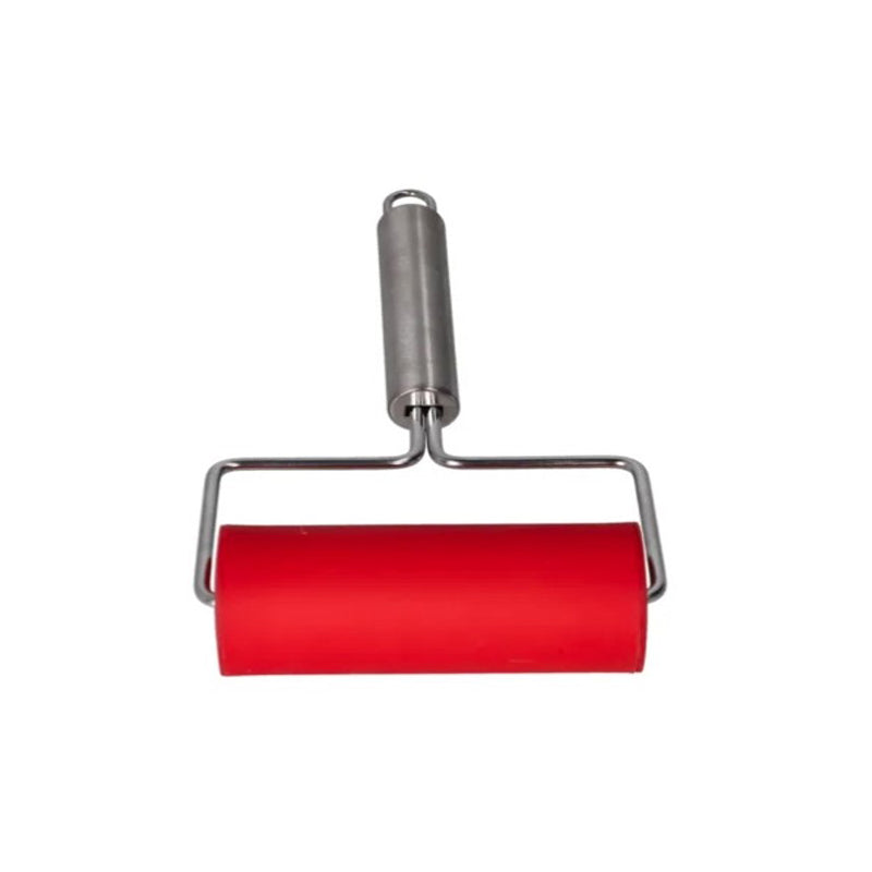 Danny Home Silicone Dough Rolling Pin With S.S Steel Handle- 23Cm-Red