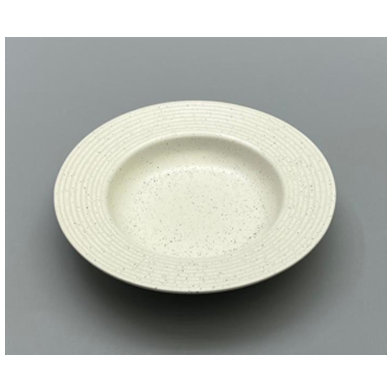 Danny Home Porcelain Round Deep Plate-20Cm-Off-White