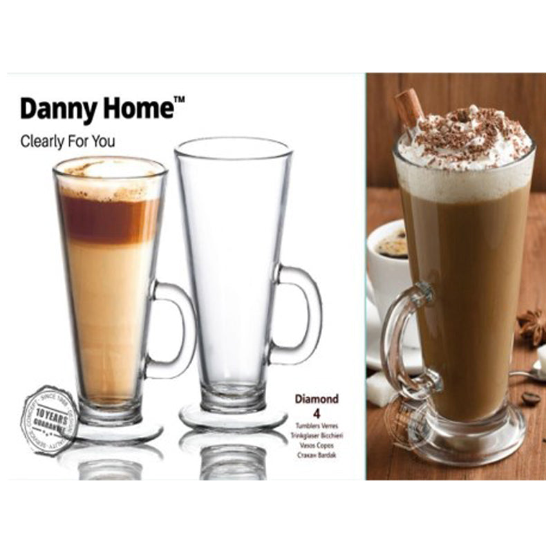 Danny Home Glass Cup 4Pcs/Color Box Unit:Set 7.8*6.8*14.7Cm 290Ml-Clear