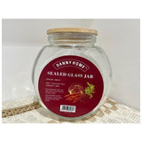 Danny Home 0.7L Glass Storage Jar Egg Packing Unit:Pcs 12.2*8.8*13.1Cm Glass+Bamboo-Clear