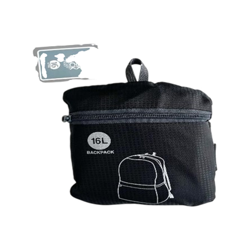 Danny Go Foldable Travel Backpack 1Pcs/Sleeve Jacquard Polyester 31X41X12Cm (16L)-Black