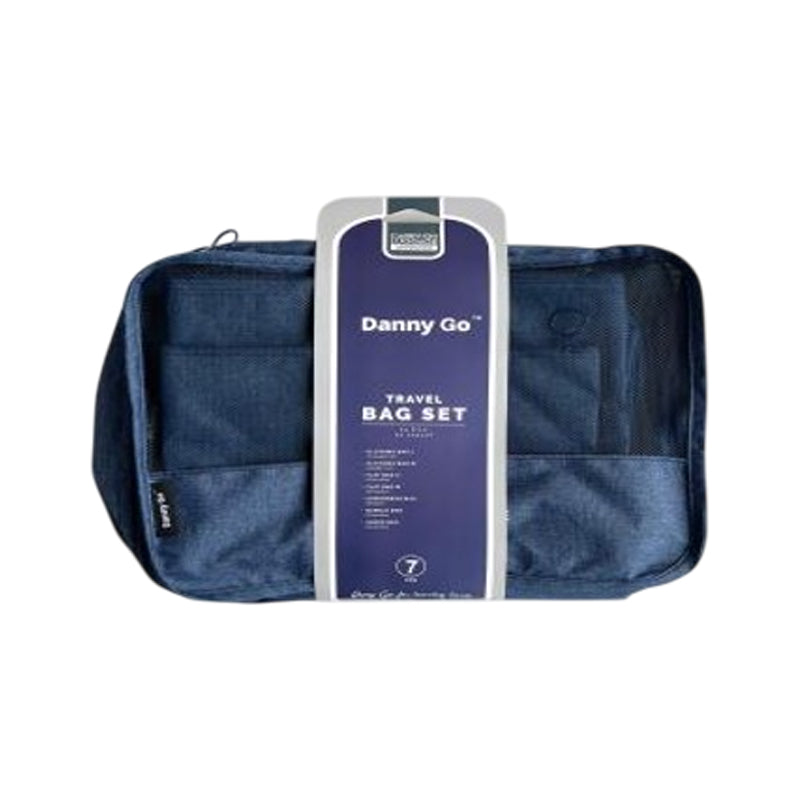 Danny Go Set Of 7Pcs Travel Organizer 1Set/Hang Tag Polyester 41.5X32X11Cm, 34X28X11Cm, 25.5X34Cm, 20X33.5Cm, 25.5X16Cm, 26.5X22Cm, 28X20Cm-Blue