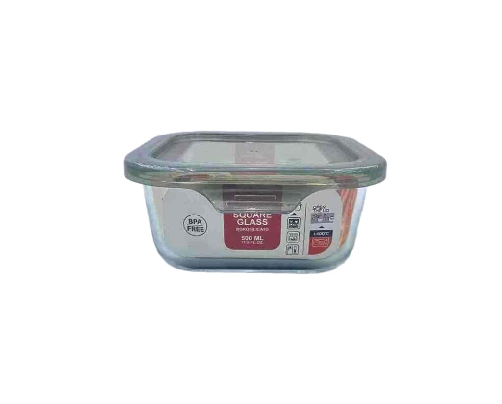 Lock And Lock Borosilicate Square Food Container With Lid 500Ml-Clear