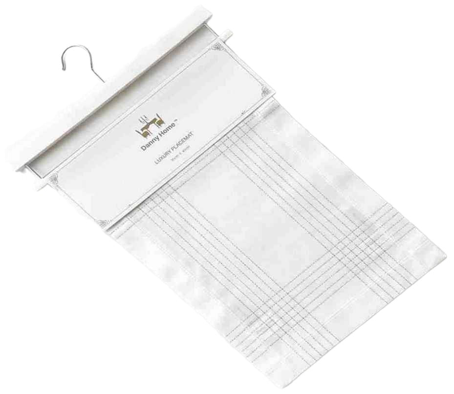 Danny Home 2-Piece Polyester Dining Napkin Set – Striped – 30 × 45 Cm-White