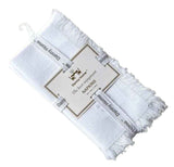 Danny Home 4-Piece Polyester Dining Napkin Set – With Fringe Border – 45 × 45 Cm-White