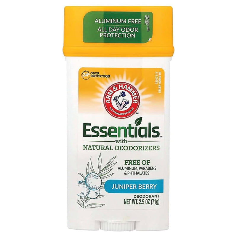 Arm & Hammer Essentials Solid Deodorant, Clean Juniper Berry, 2.5 Oz, Unisex