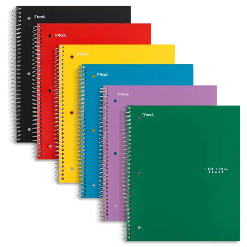 Five Star 1-Subject Spiral Notebooks 100 Sheet Mouve