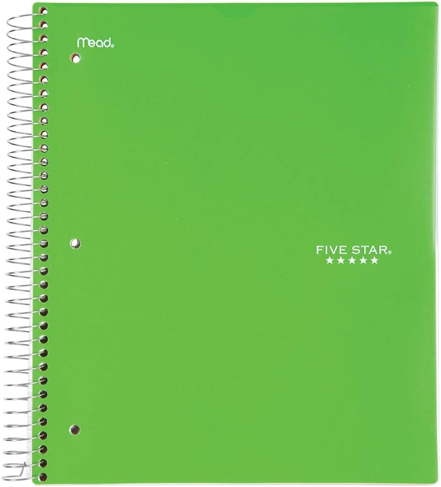 Five Star Five Star 5-Subject Customizable Spiral Notebook Green