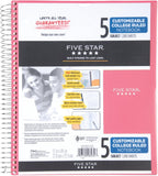 Five Star Five Star 5-Subject Customizable Spiral Notebook Pink