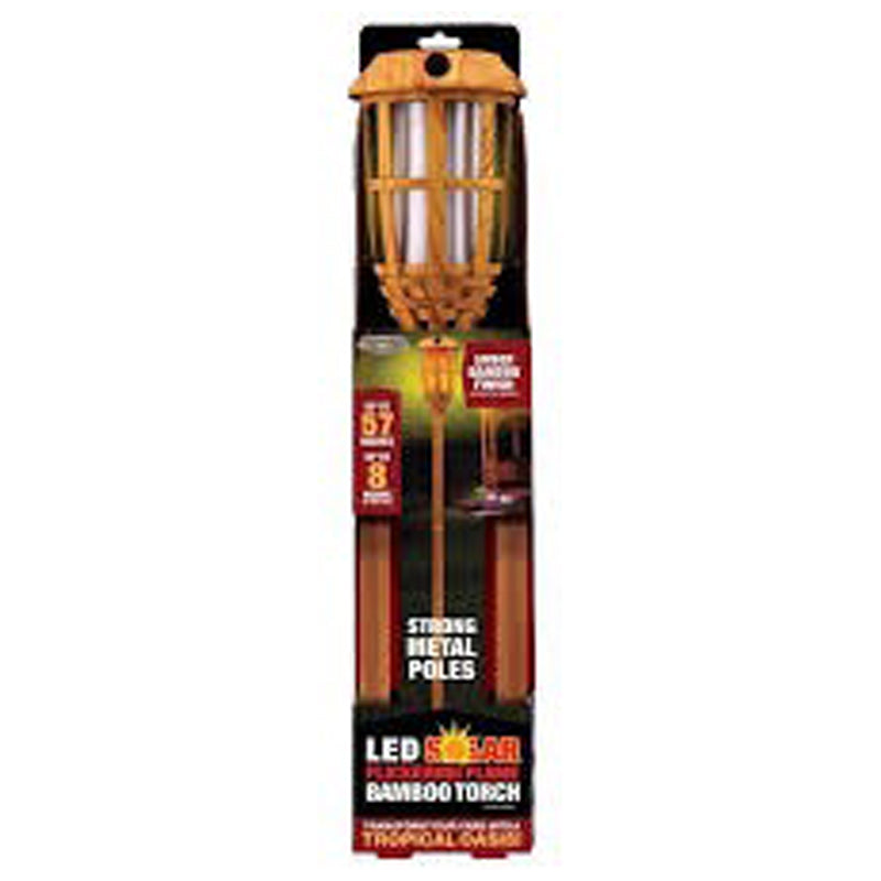 Blazing Led Solar Bamboo Torch-Brown