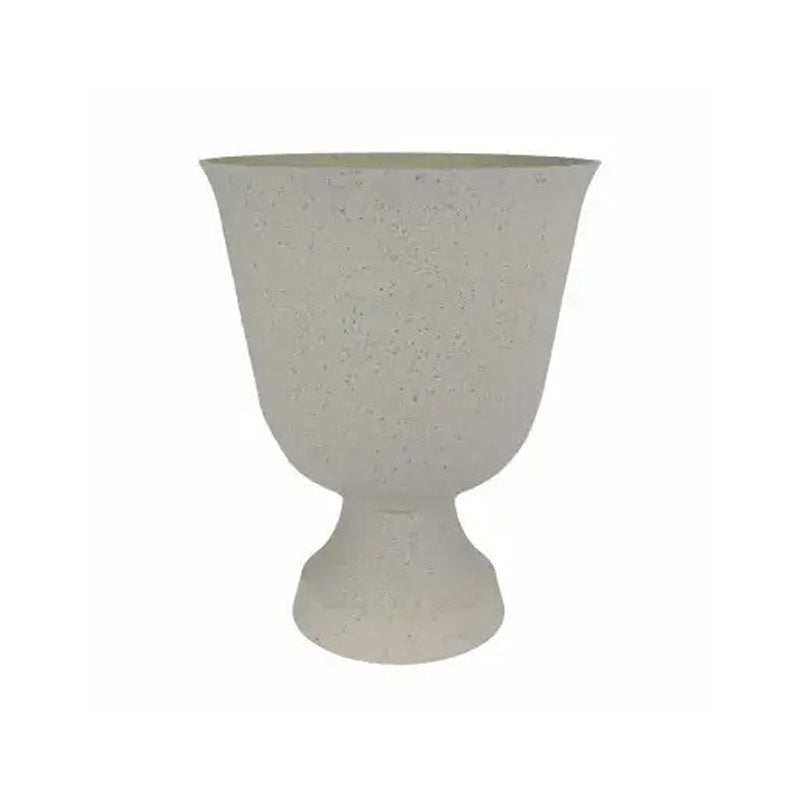 Hc Urn-Style Planter, Limestone, 16 Inch-White