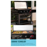 Char-Broil 4 Burner Lp Gas Griddle With Cart 36"-Performance Deluxe - Black