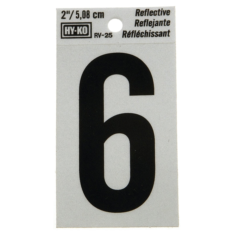 Hy-Ko Reflective Number 2 Blkrv-25/6 - Black