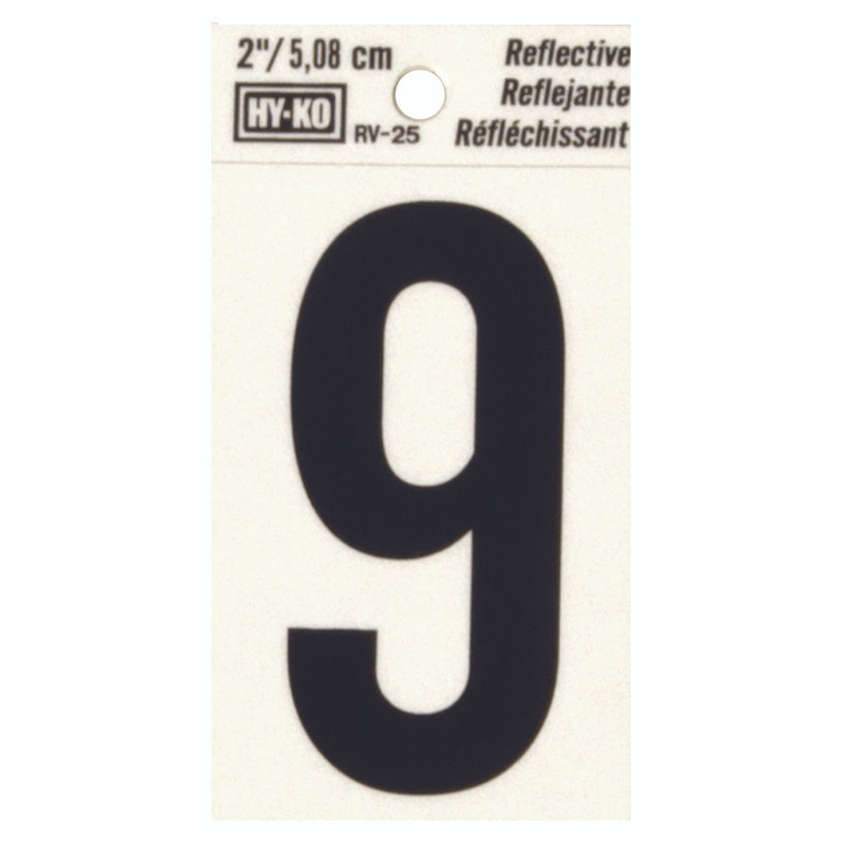 Reflective Black Number -9