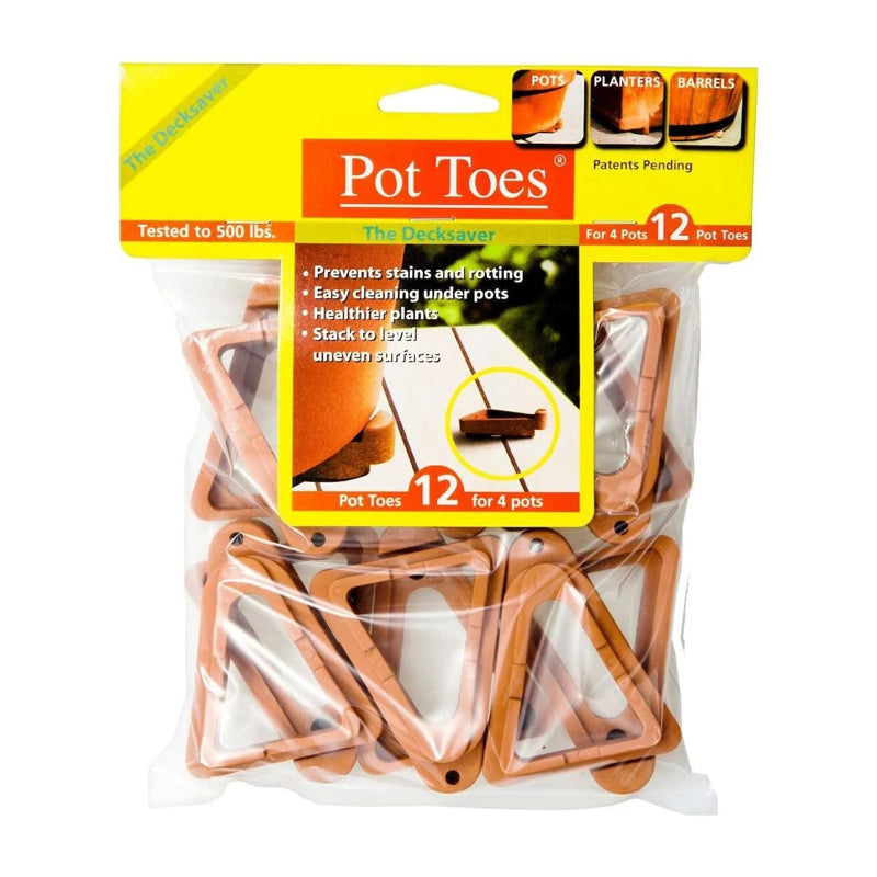 The Decksaver Plant Stand Pot Toes 3" T.Cotta 12Pk - Brown