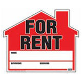 Hy-Ko Sign For Rent House Ftshapeft19X23"-Red
