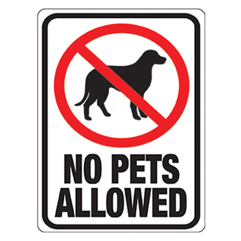 No Pets ِAllowed Sign 8.5 × 12 In-Multicolor