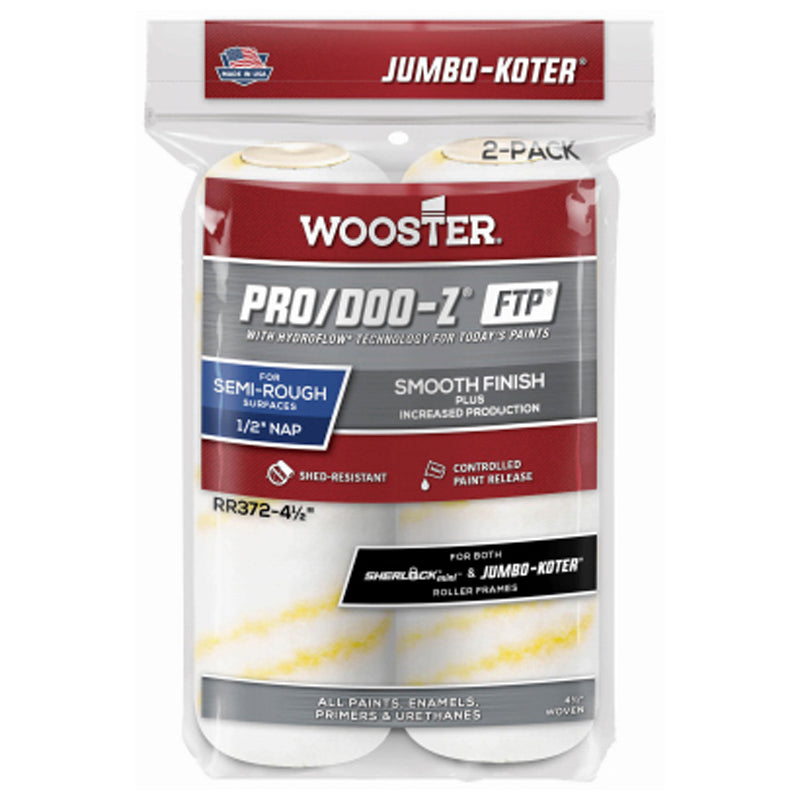 Wooster Ftp 1/2" Nap Jumbo-Koter Mini Roller Cover 2-Pack