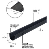M-D Building Garage Door Vinyl Insert 9Ft -Black