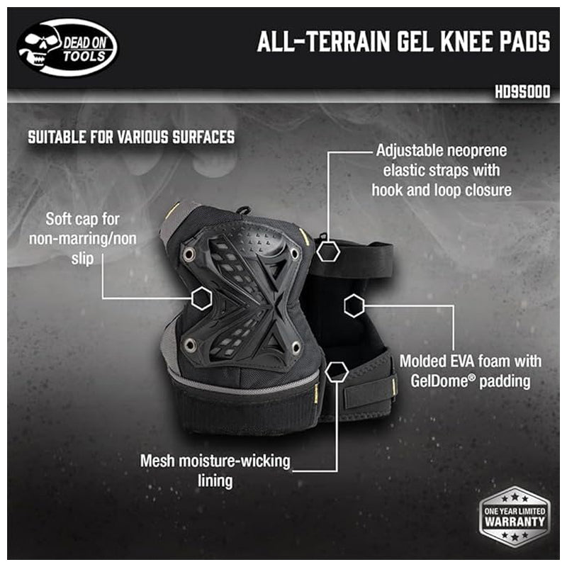 Dead On Tools All Terrain Knee Pad-Gel-Black & Gray