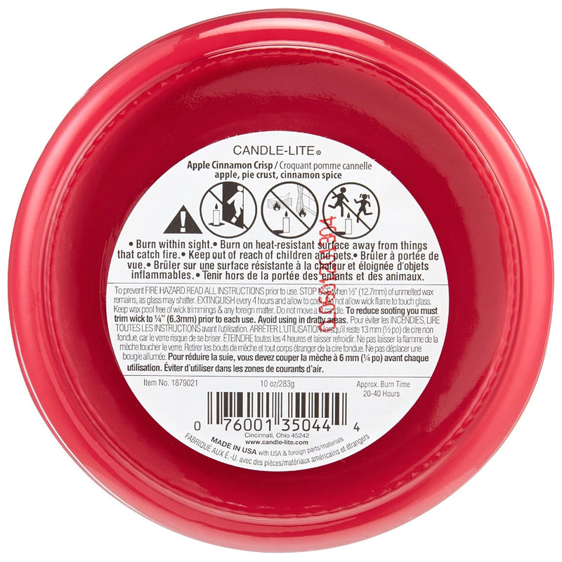 Candle-Lite Candle Edes 397 Gram Apple Cinn Crisp -Red