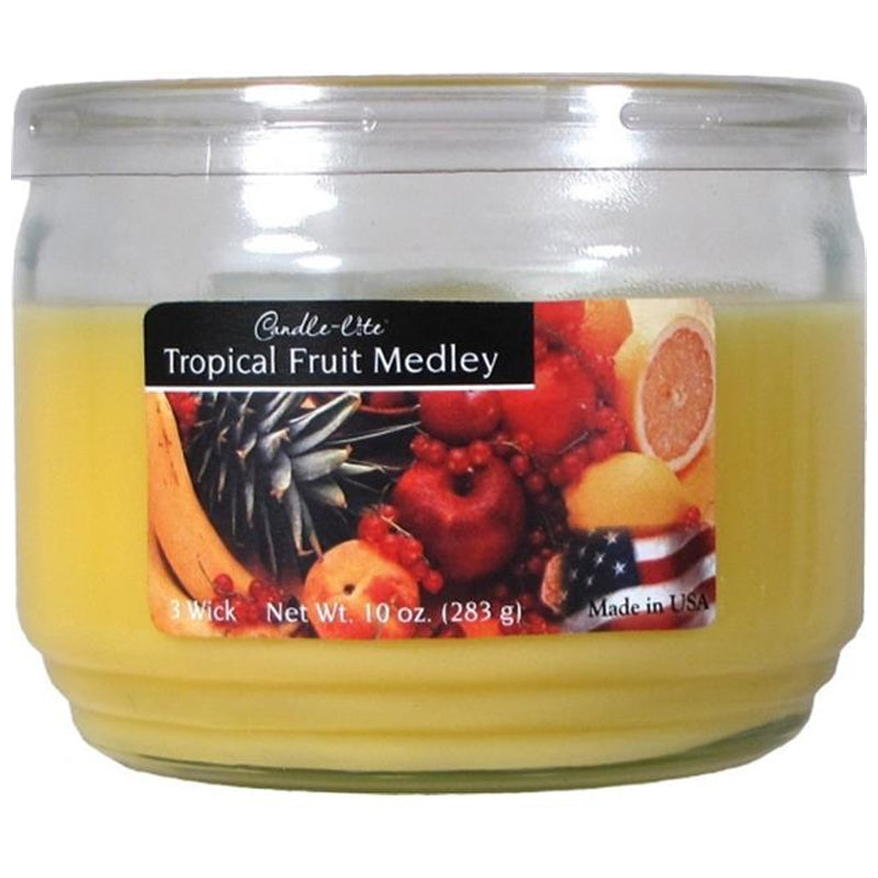 Candle Light Candle EDES 10Oz Trop Fruit Medley-Yellow