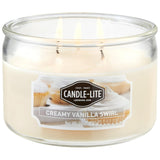 Candle Light Candle EDES 10Oz Creamy Van Swirl-White