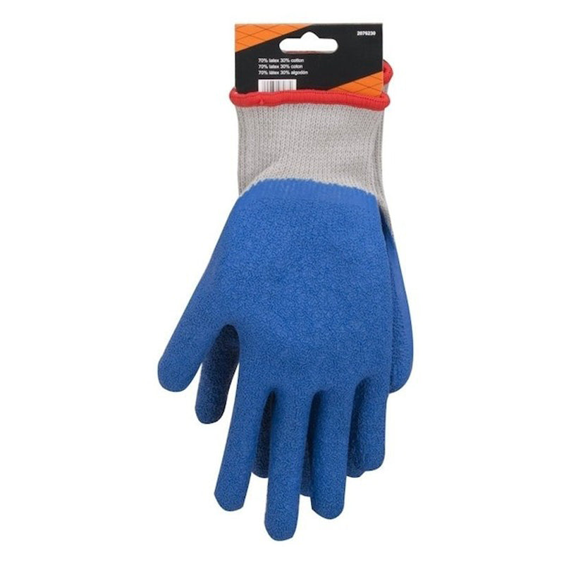 Diamondback Rubber Palm Work Glove Large-Gray & Blue