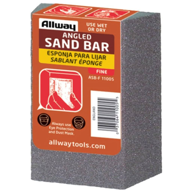 Allway Asb-F Fine Angled Sanding Sponge 4"X2-1/2"X1" Aluminium - Grey