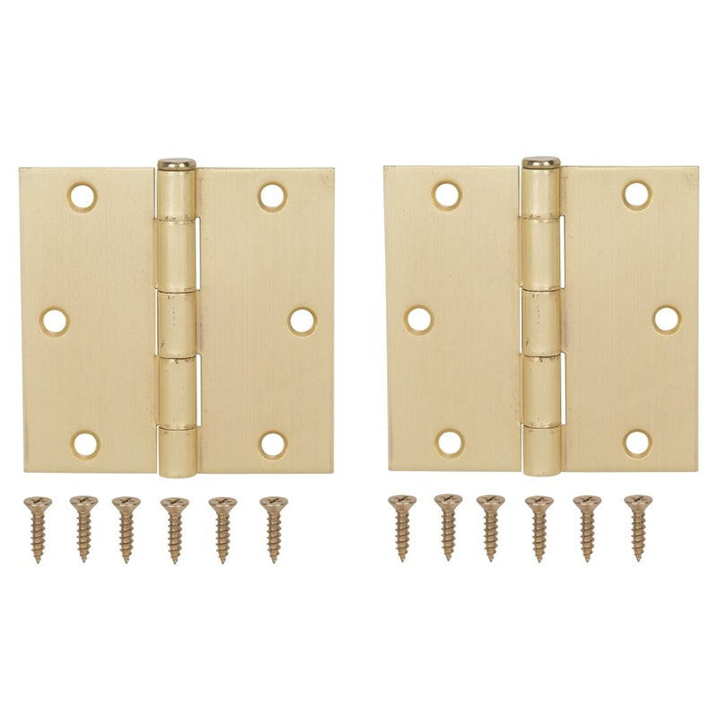Prosource Door Hinge Squr 3.5X3.5"-Satin Brass