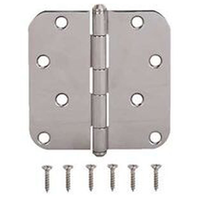 Prosource Door Hinge 5/8" Radius 4X4" – Polished Stainless Steel-Silver