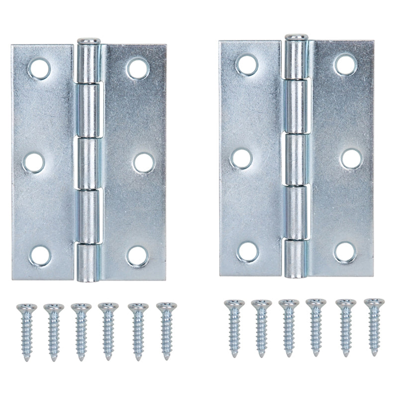 Prosource Utility Hinge Squr Cnr Plt 3X2" Zinc-Silver