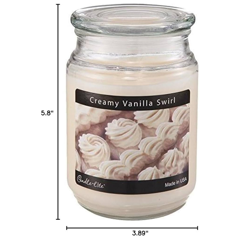 Candle Light Candle EDES 18Oz Creamy Van Swirl-White
