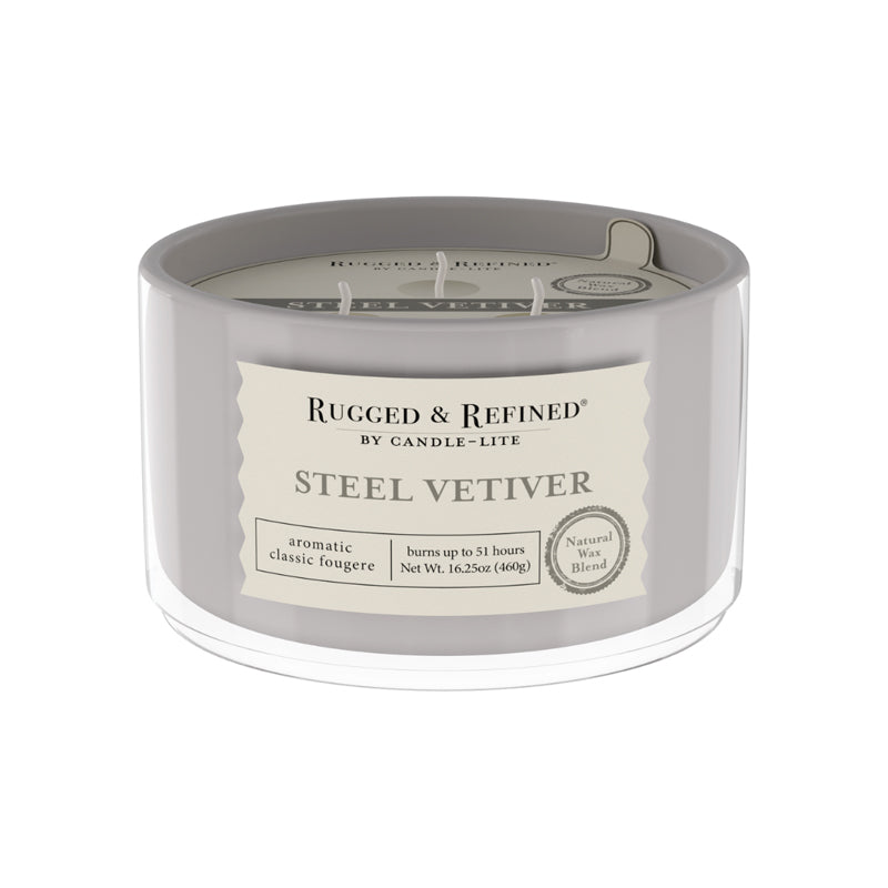 Candle Light Candle RUGR 16.25Oz Steel Vetiver-Grey