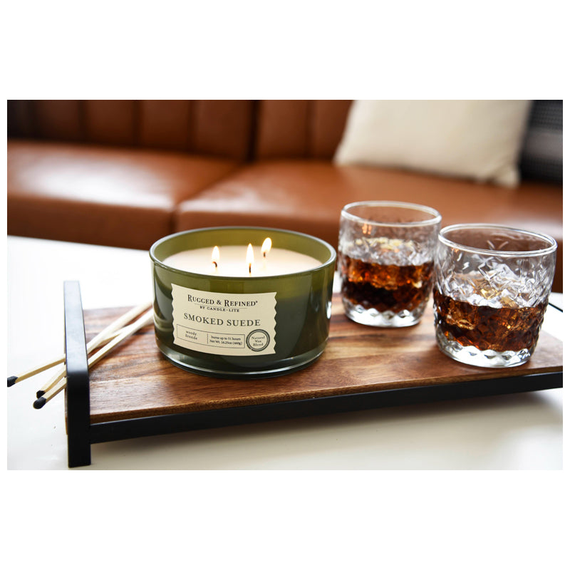 Candle-Lite Candle Rugr 16.25Oz Smoked Suede-White