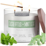 Candle-Lite Candle Esel 9Oz Eucalypt & Mint Leaf-White