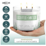 Candle-Lite Candle Esel 9Oz Eucalypt & Mint Leaf-White