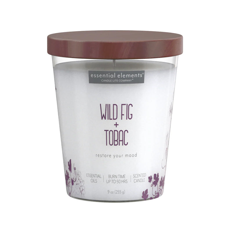 Candle Esel 9Oz Wild Fig Tobac-White