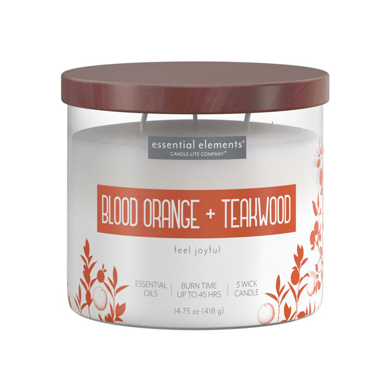 Candle-Lite Candle Esel 9Oz Blood Orang & Teakwood-White