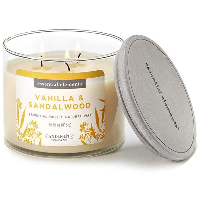 Candle Light Candle ESEL 14.75Oz Van & Sandal Wood-Off-White
