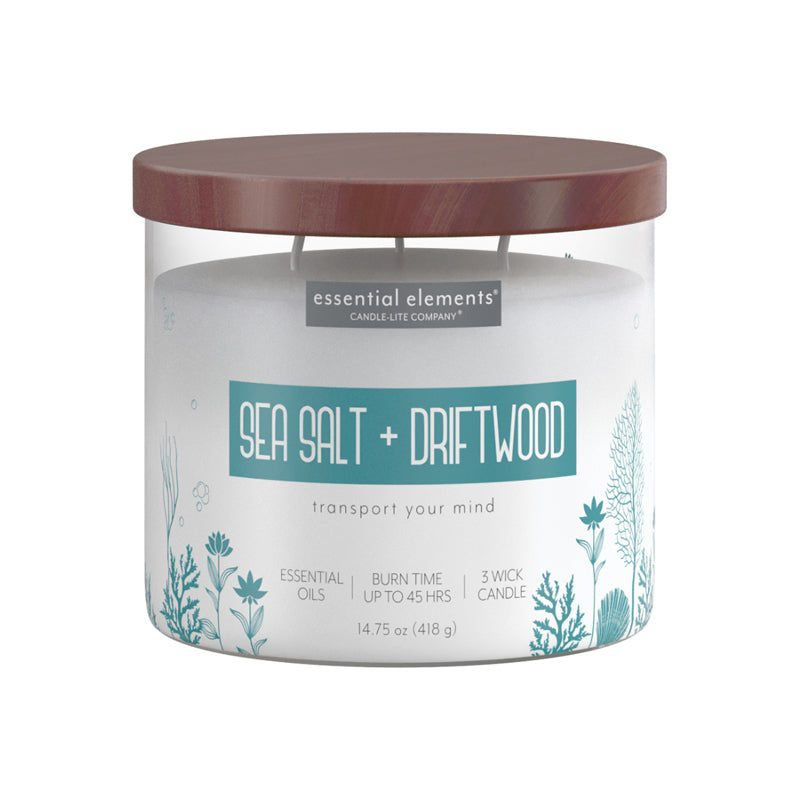 Candle Lite Candle Esel 14.75Oz Sea Salt & Drift Wood - Off White