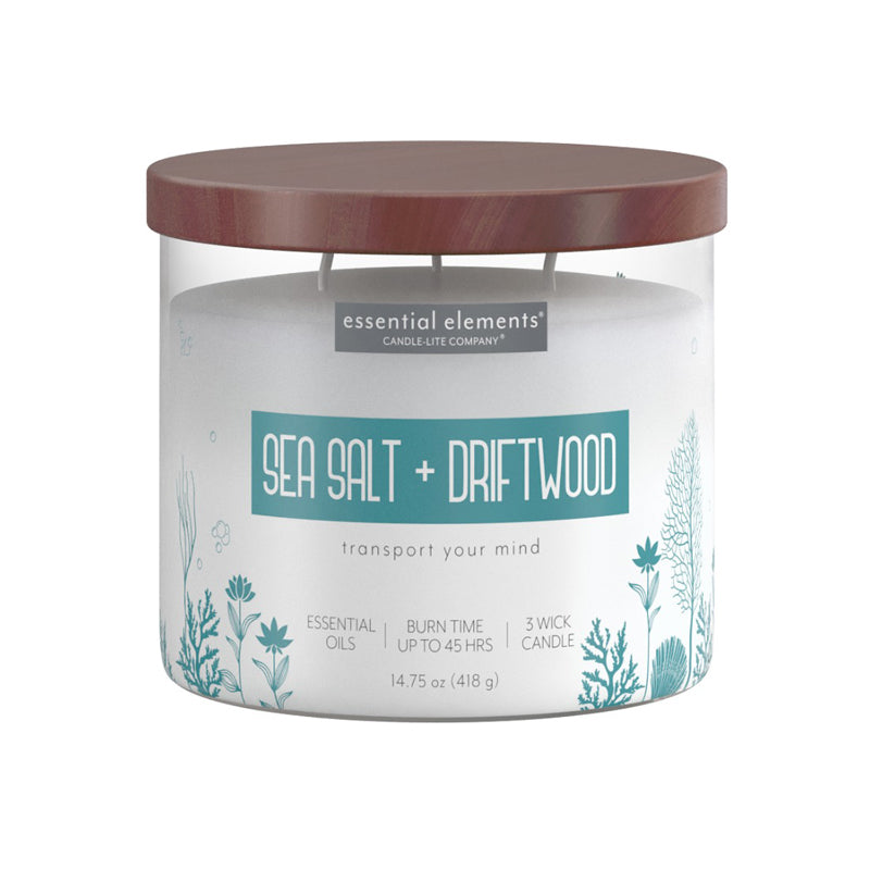 Candle Lite Candle Esel 14.75Oz Sea Salt & Drift Wood - Off White