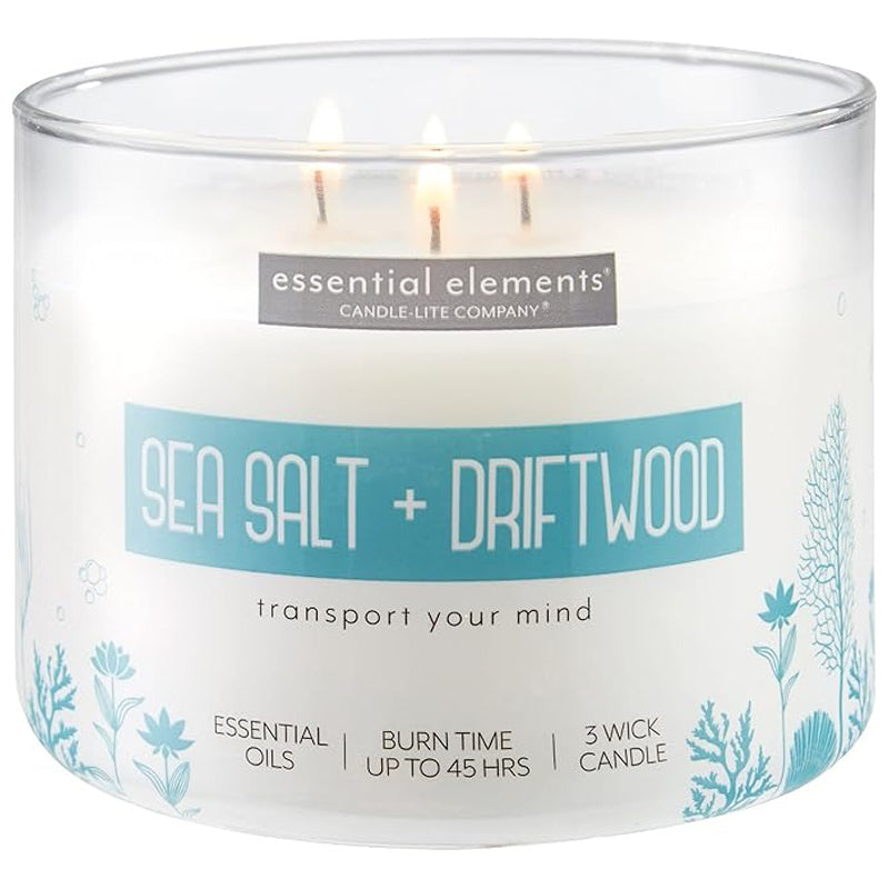Essential Elements Candle Esel 14.75Oz Salt Grape Fruite & Pom - White