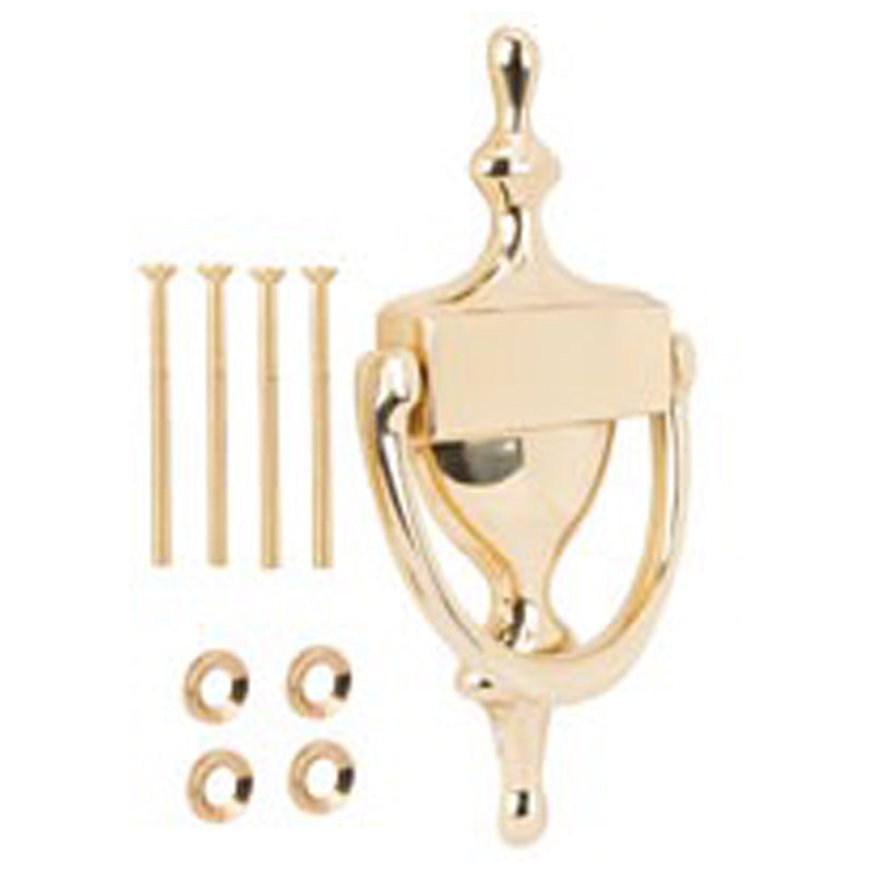 Door Knocker 6-3/4" Brt Brs -Gold