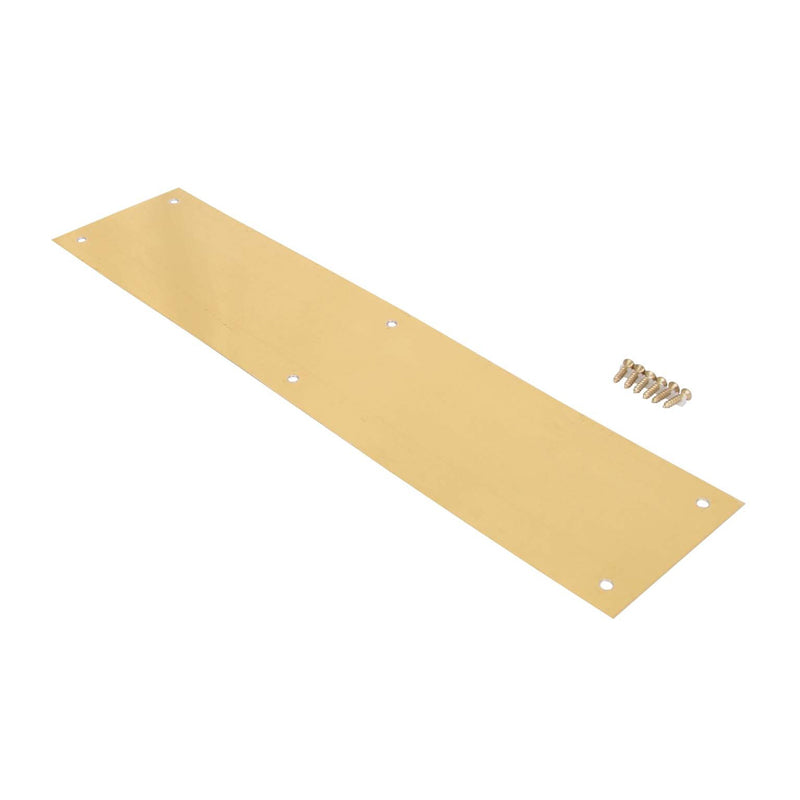 Prosource Push Plate – 3.5×15", Bright Brass-Gold