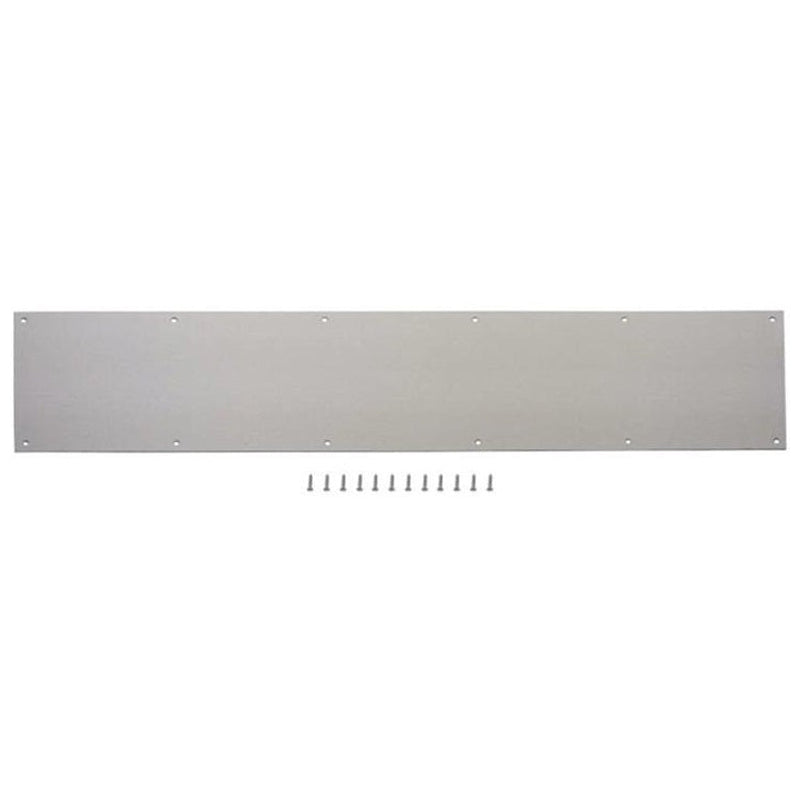 Prosource Kick Plate, 8 × 34 Inches, Satin Nickel Finish-Silver