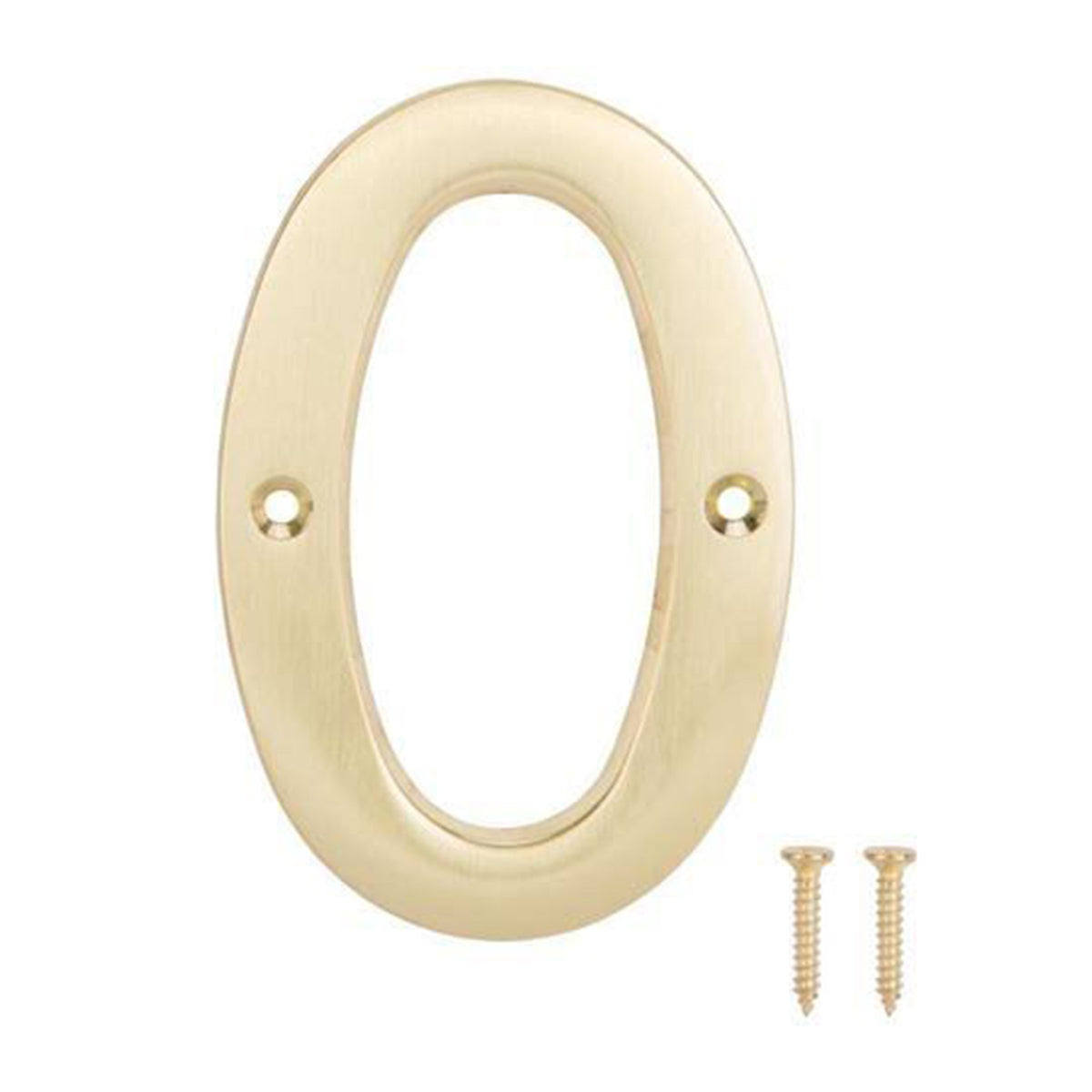 House Number 0 Satin Brass